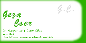geza cser business card