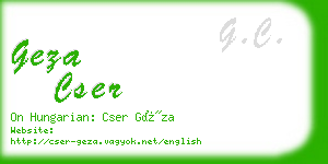 geza cser business card
